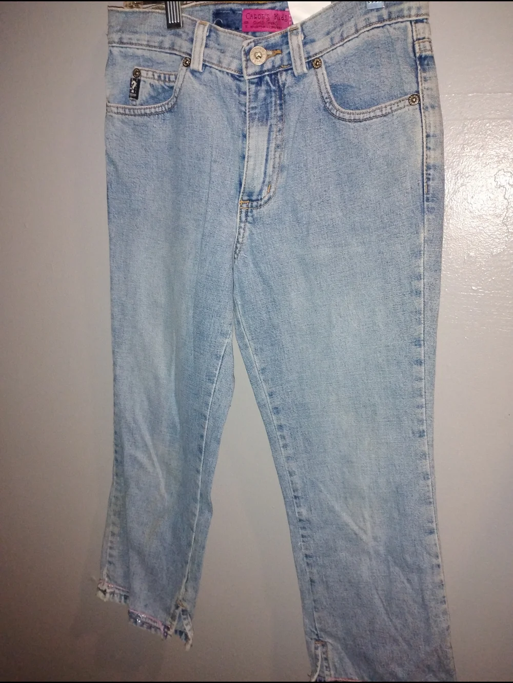 NWT CARILS Kid's Light Wash Girls 12 Capri Jeans